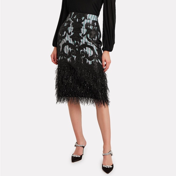 NWT Ganni Layered Feather Skirt - Picture 2 of 12